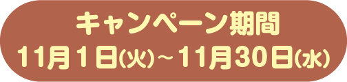 キャンペーン期間　11月1日(火)～11月30日(水)