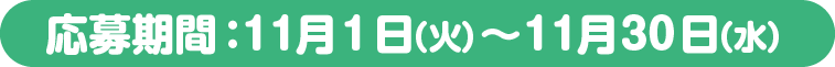 応募期間：11月1日(火)～11月30日(水)