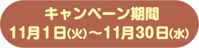 キャンペーン期間　11月1日(火)～11月30日(水)